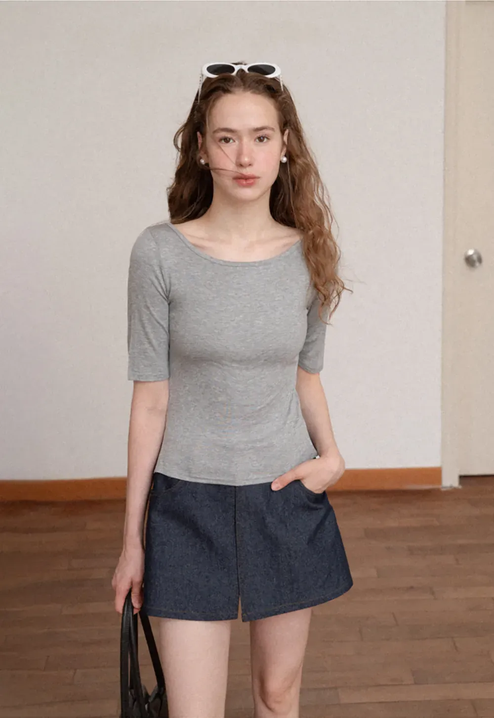 Square Neck Short Sleeve Tshirt
