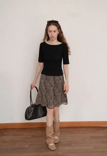 Square Neck Short Sleeve Tshirt