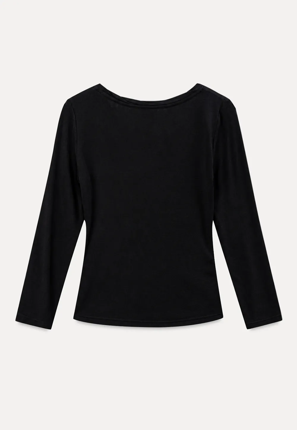 V Neck Three Quarter Sleeve Fitted T Shirt