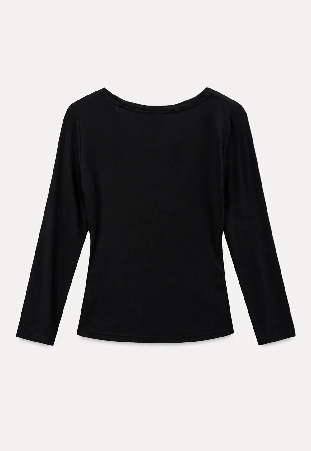 V Neck Three Quarter Sleeve Fitted T Shirt