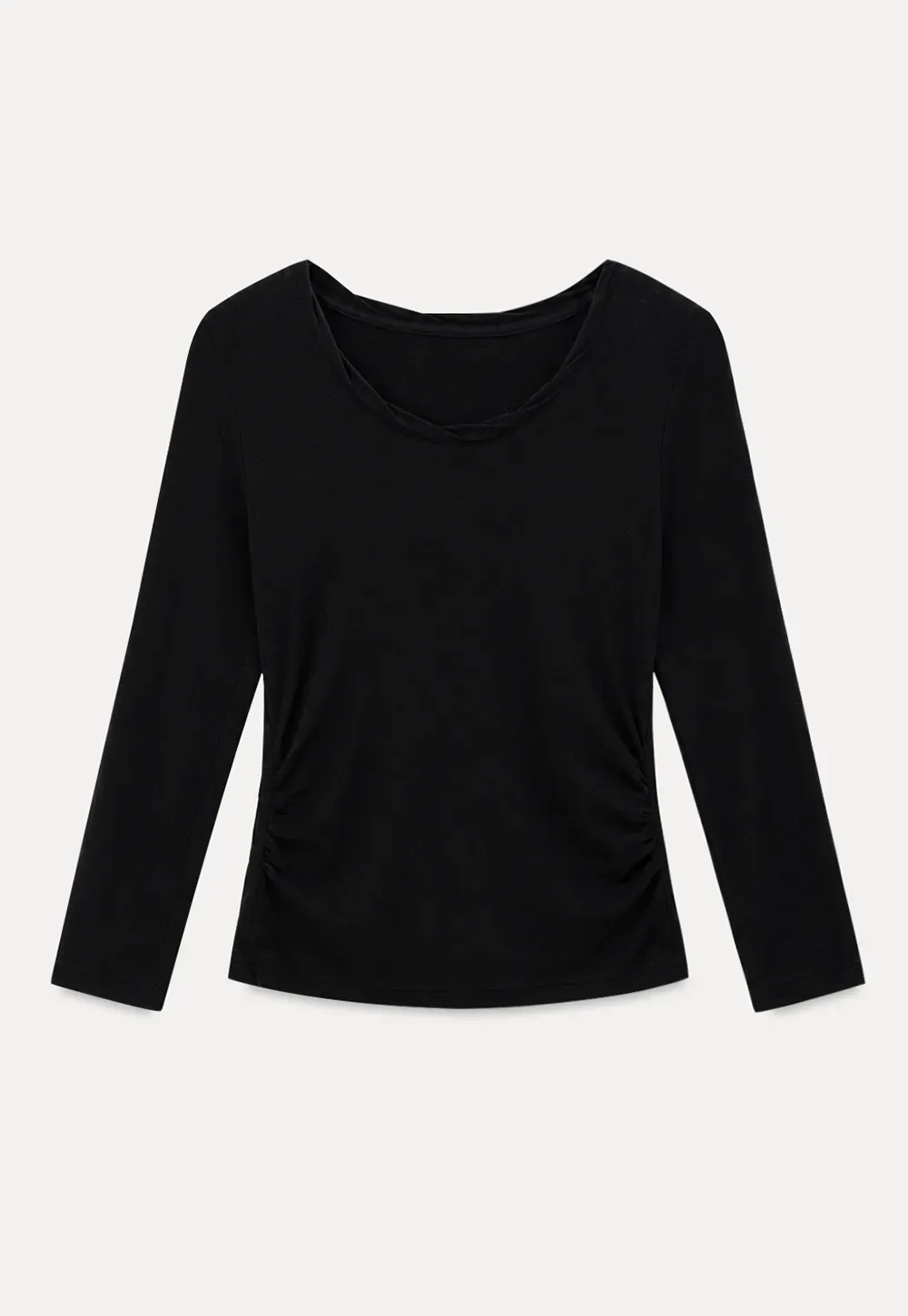 V Neck Three Quarter Sleeve Fitted T Shirt