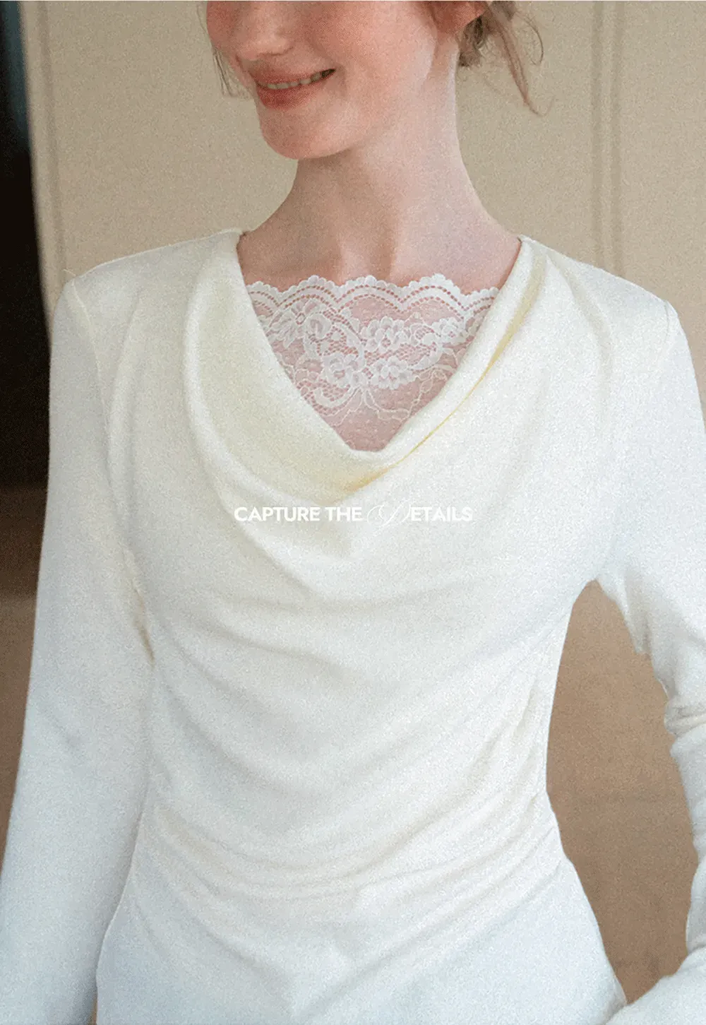 Lace Trim V Neck Long Sleeve Knit Top