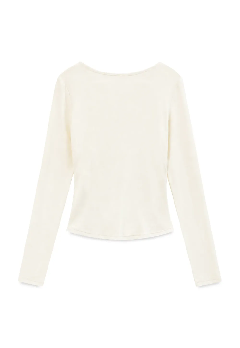 Lace Trim V Neck Long Sleeve Knit Top