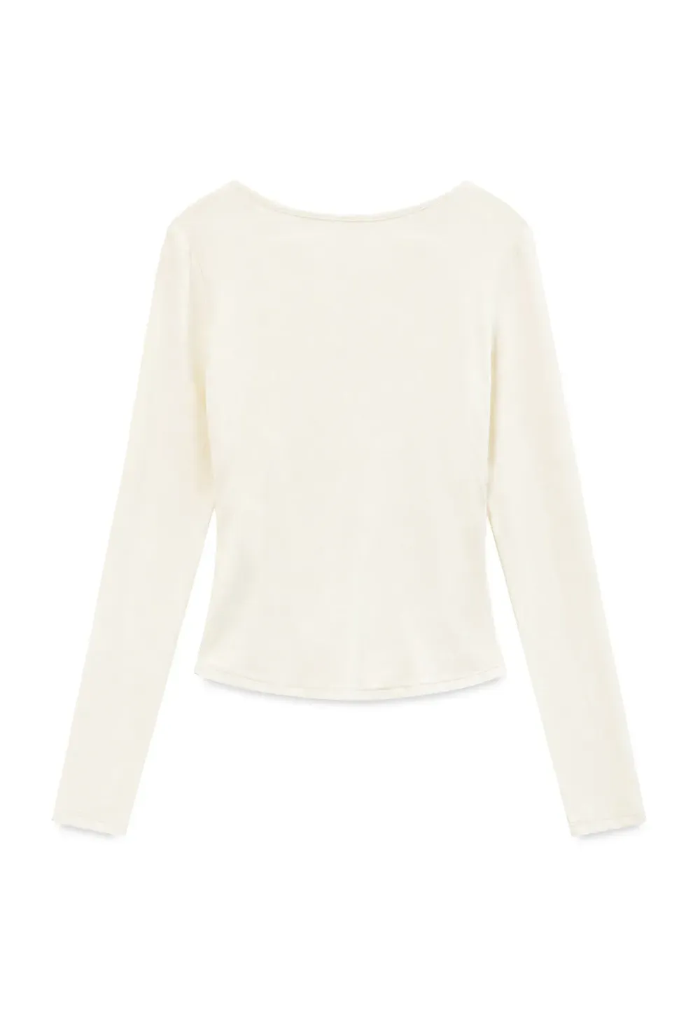 Lace Trim V Neck Long Sleeve Knit Top