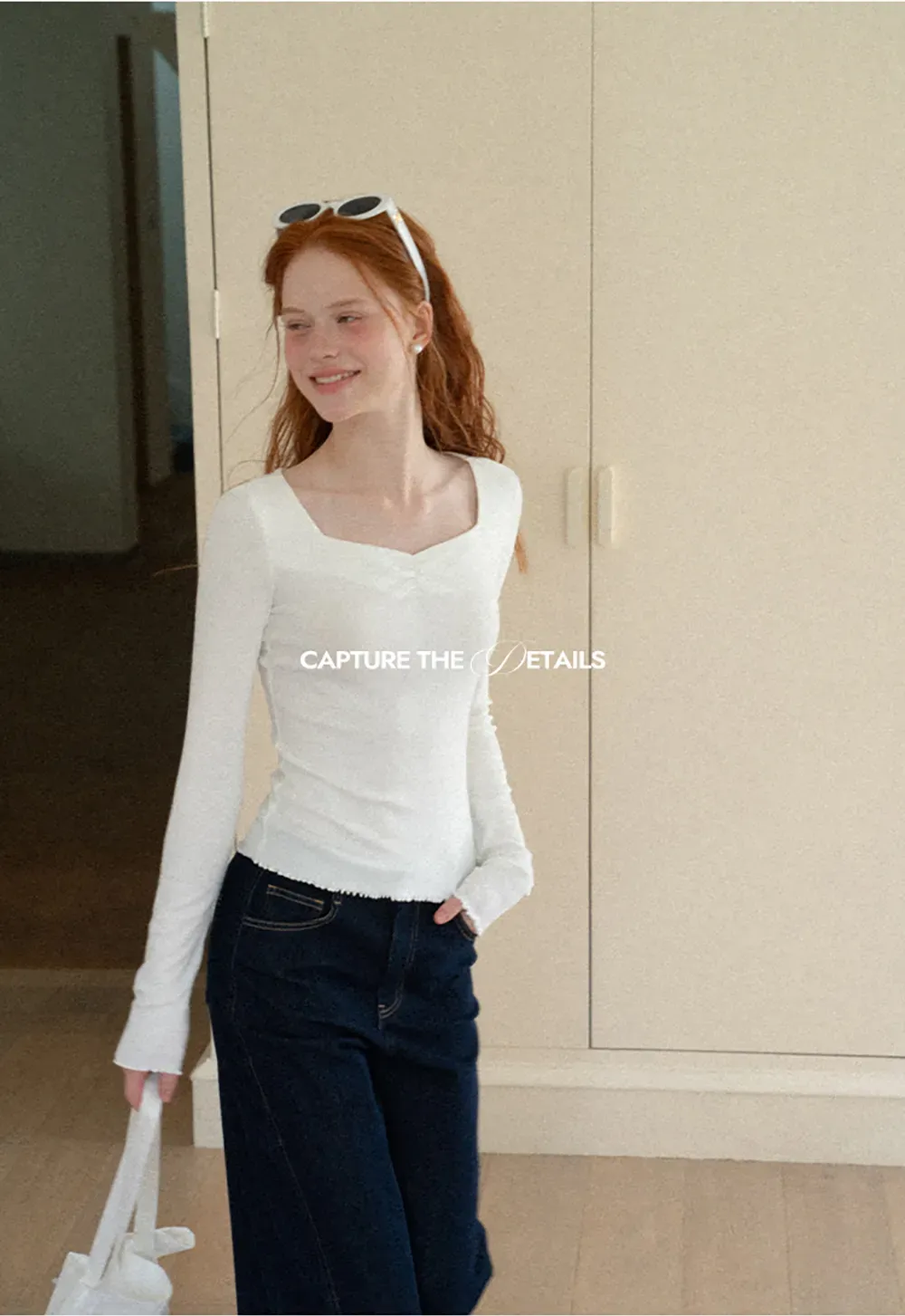 Square Neck Long Sleeve Knit Top