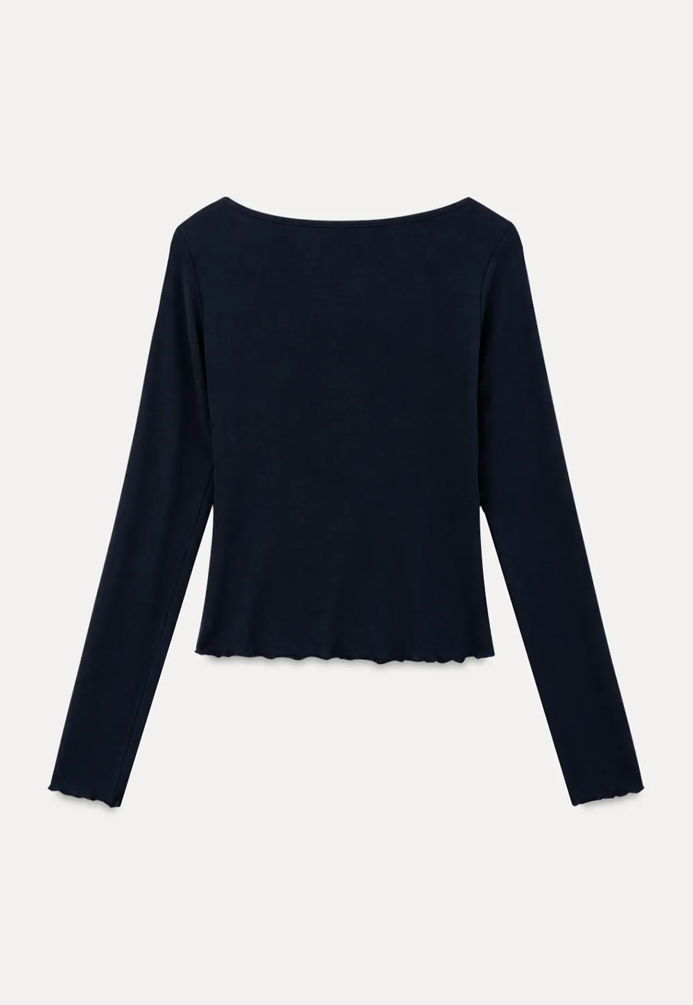 Square Neck Long Sleeve Knit Top