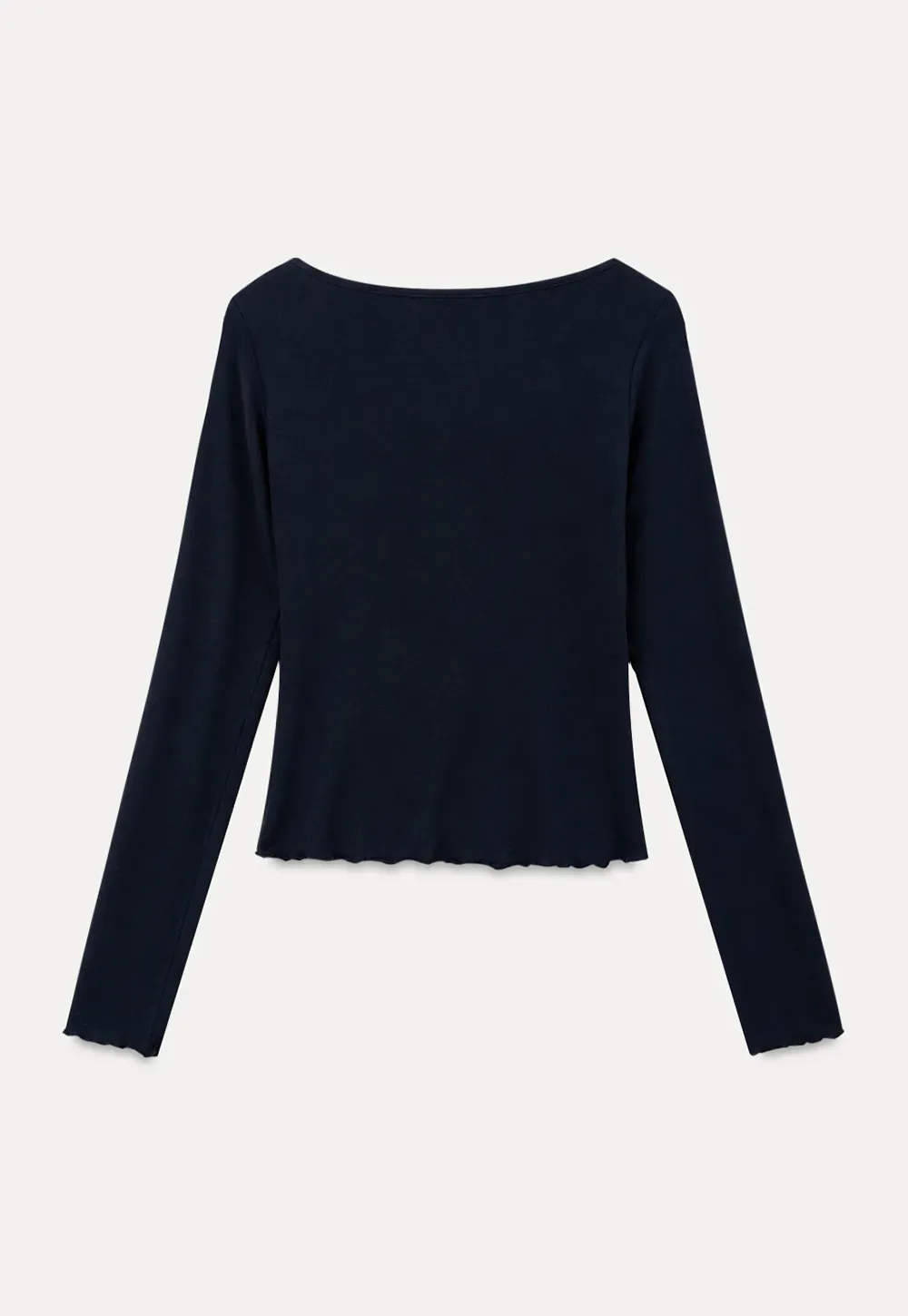 Square Neck Long Sleeve Knit Top