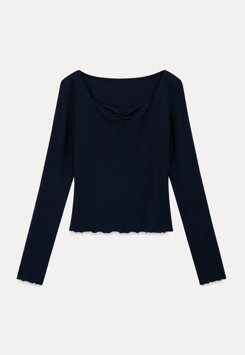 Square Neck Long Sleeve Knit Top