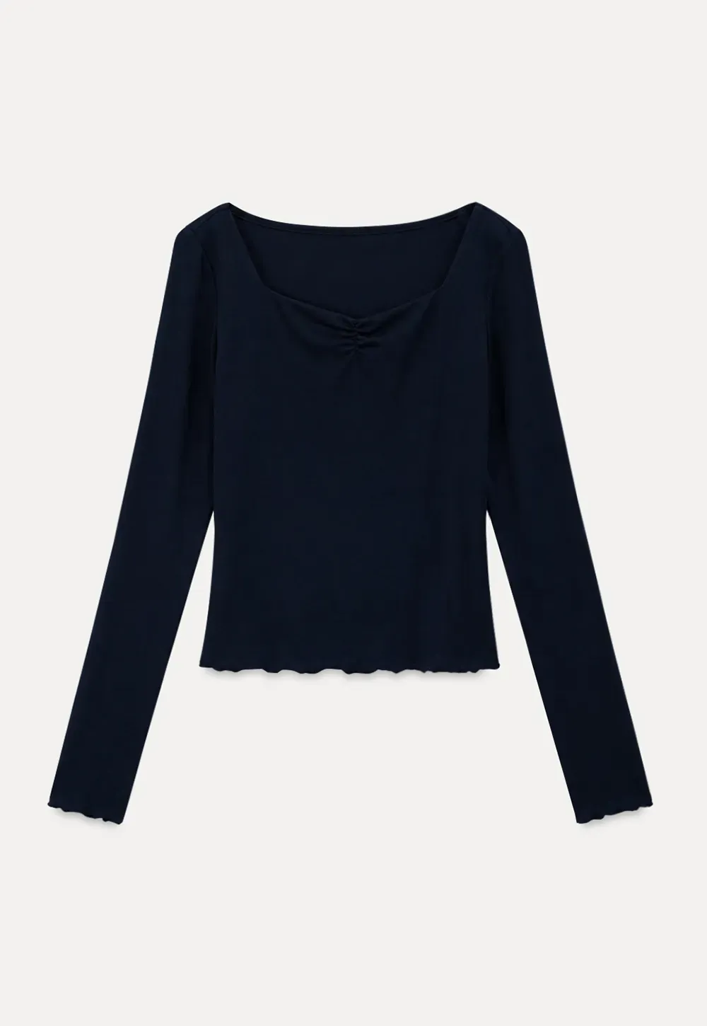 Square Neck Long Sleeve Knit Top
