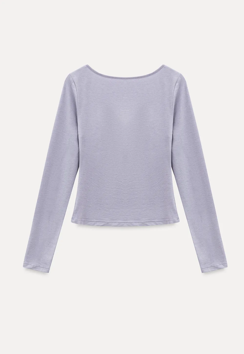 Lace Trim V Neck Twist Front Long Sleeve Top