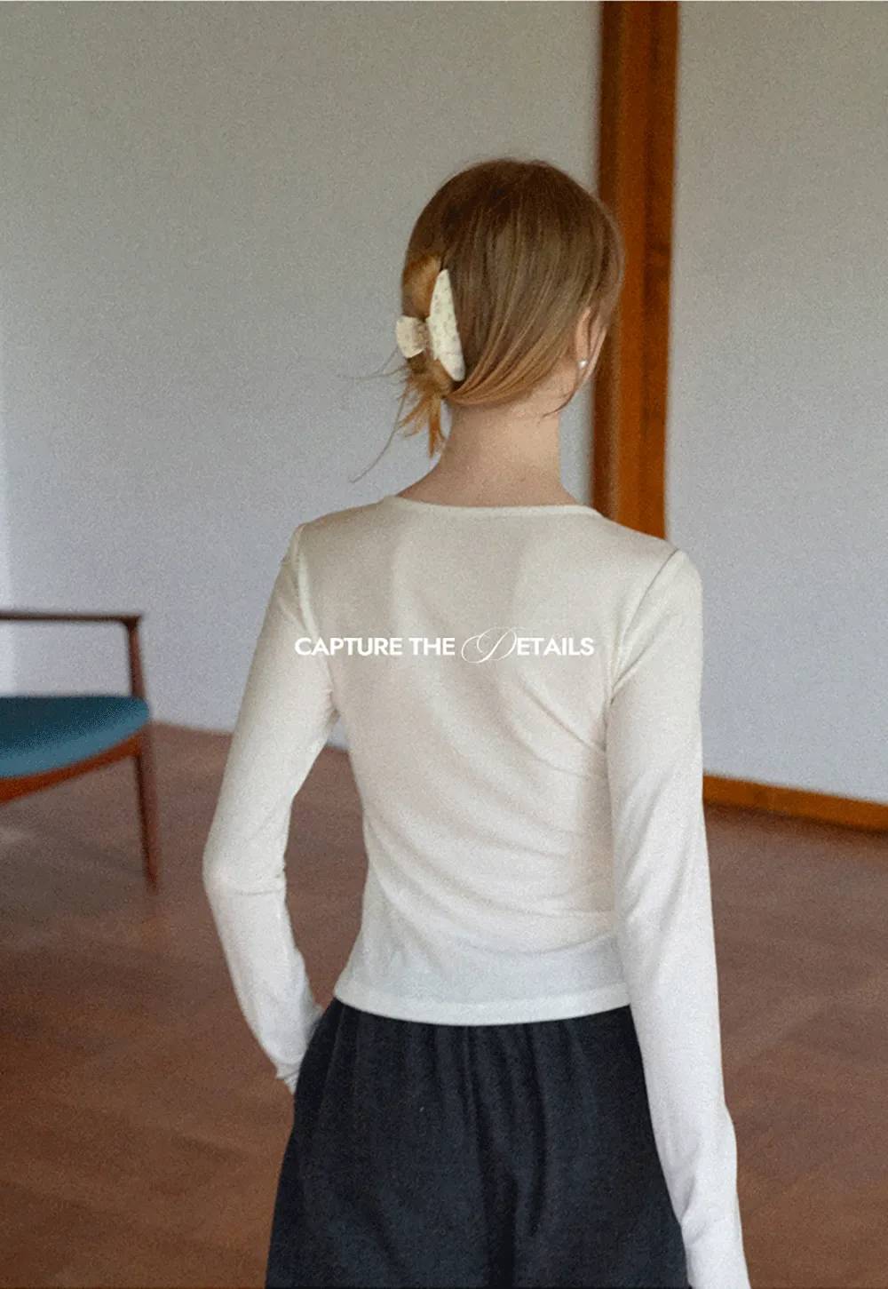 Lace Trim Henley Neck Long Sleeve T Shirt