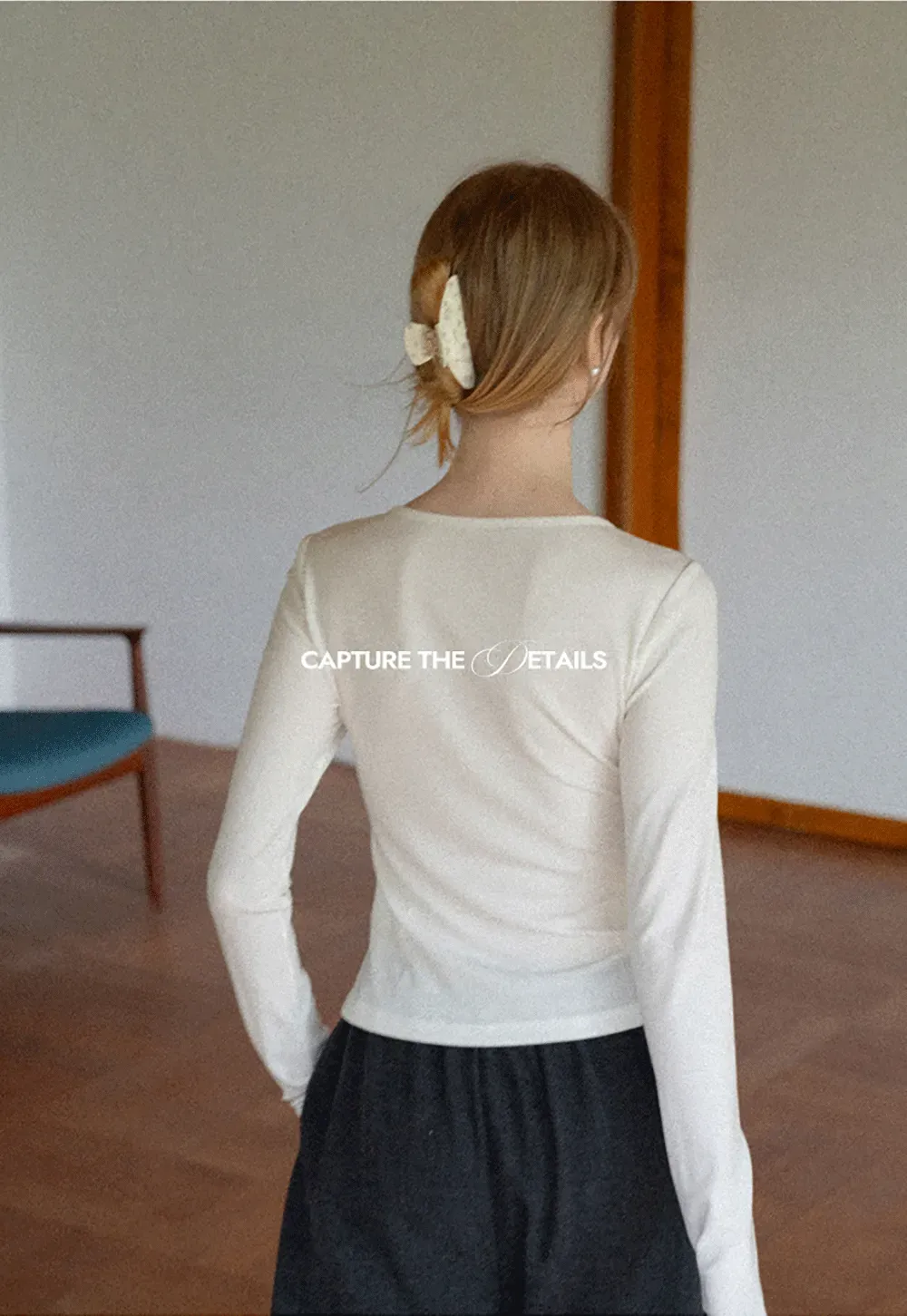 Lace Trim Henley Neck Long Sleeve T Shirt