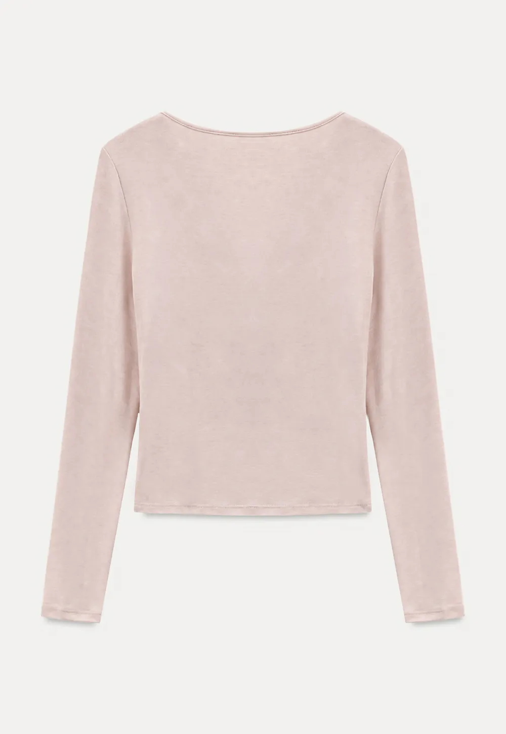 Lace Trim Henley Neck Long Sleeve T Shirt