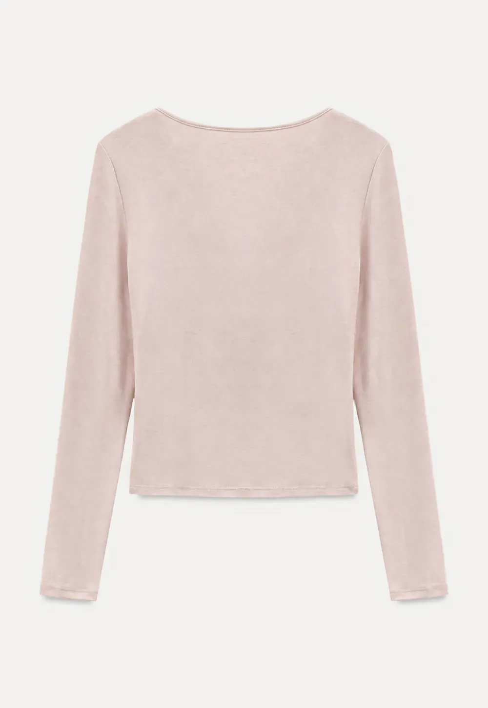 Lace Trim Henley Neck Long Sleeve T Shirt