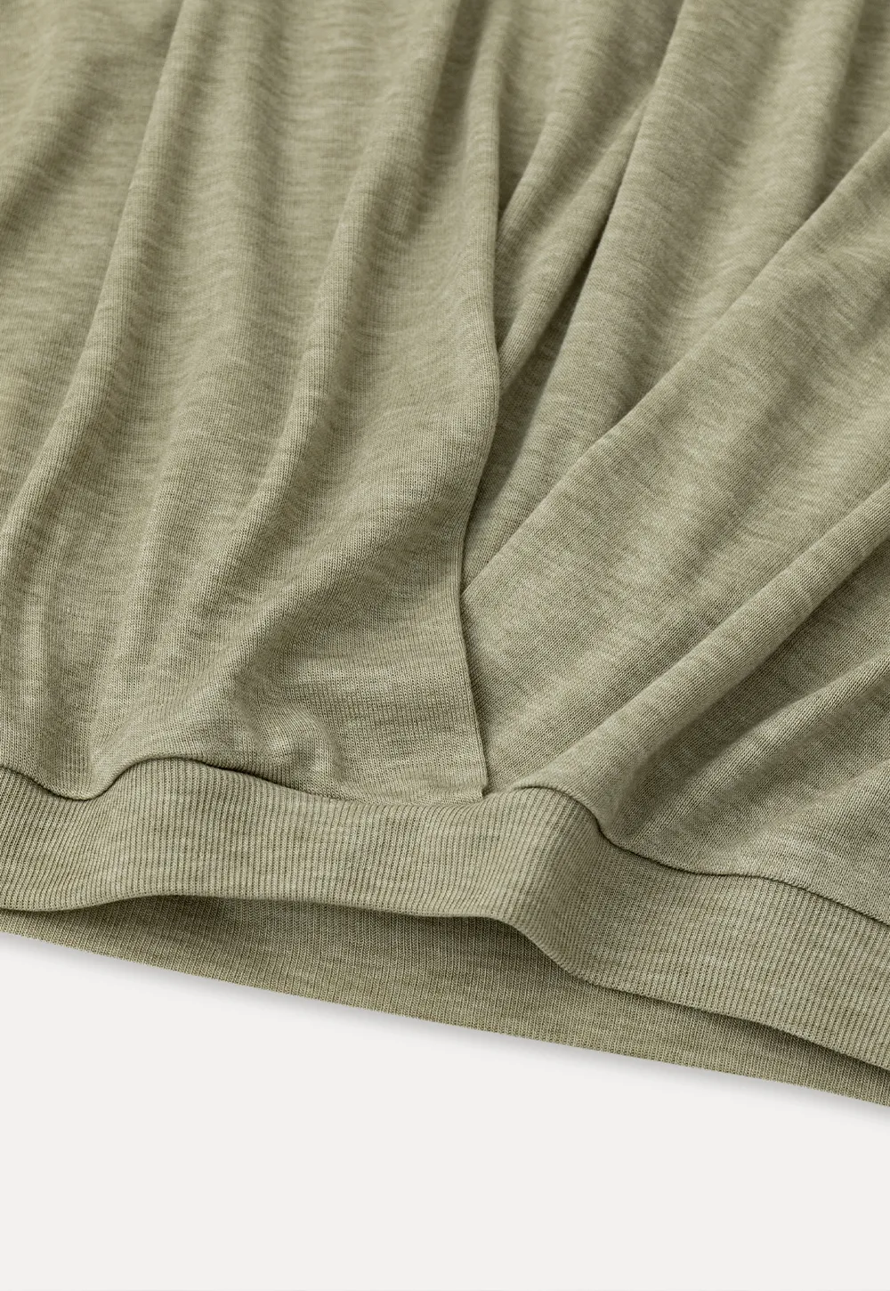 Lace Panel V Neck Draped Sleeve Top
