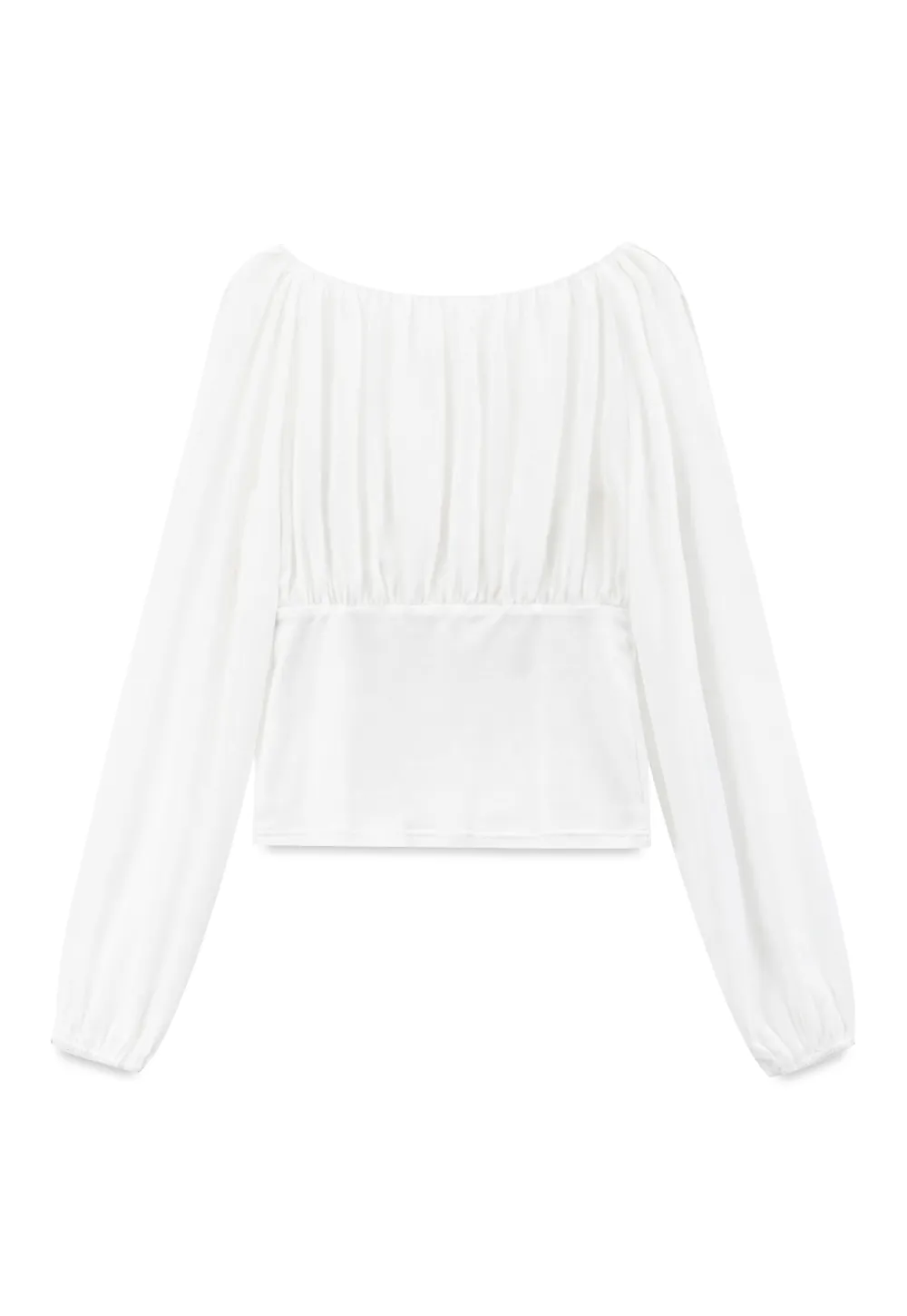 Sheer Long Sleeve Cold Shoulder Blouse