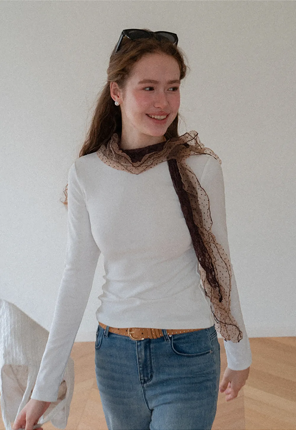 Slim Fit Crew Neck Long Sleeve Knit Top