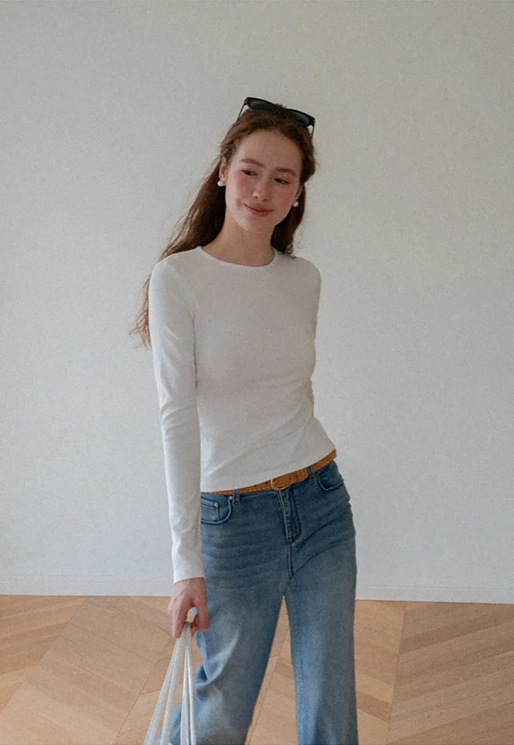 Slim Fit Crew Neck Long Sleeve Knit Top