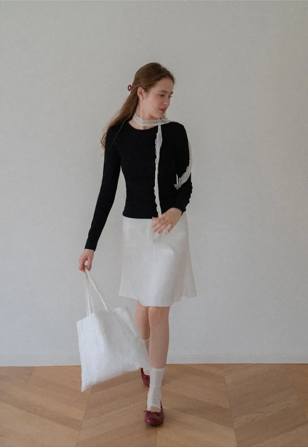 Slim Fit Crew Neck Long Sleeve Knit Top