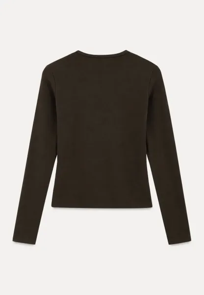 Slim Fit Crew Neck Long Sleeve Knit Top