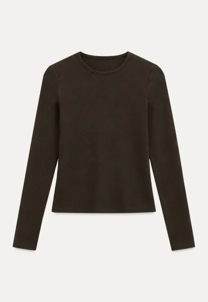 Slim Fit Crew Neck Long Sleeve Knit Top