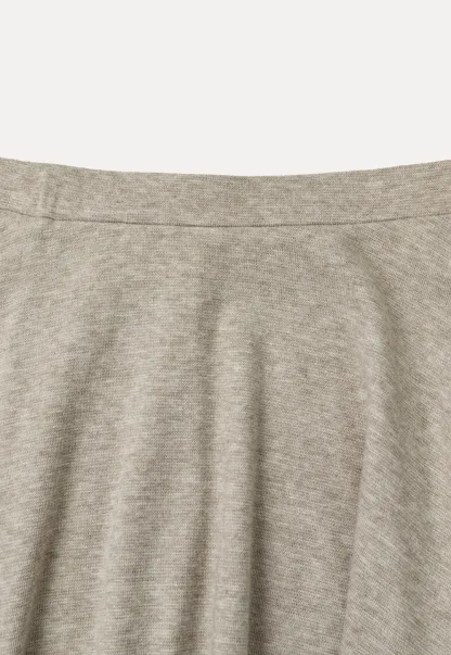 Ruffled Wrap Front Long Sleeve Top and Asymmetrical Skirt