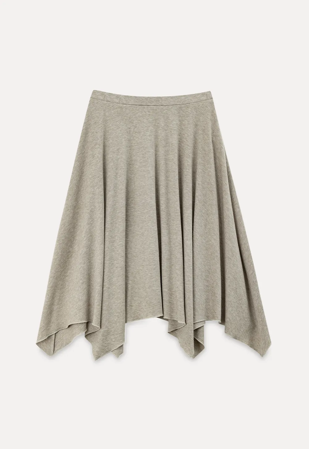 Ruffled Wrap Front Long Sleeve Top and Asymmetrical Skirt