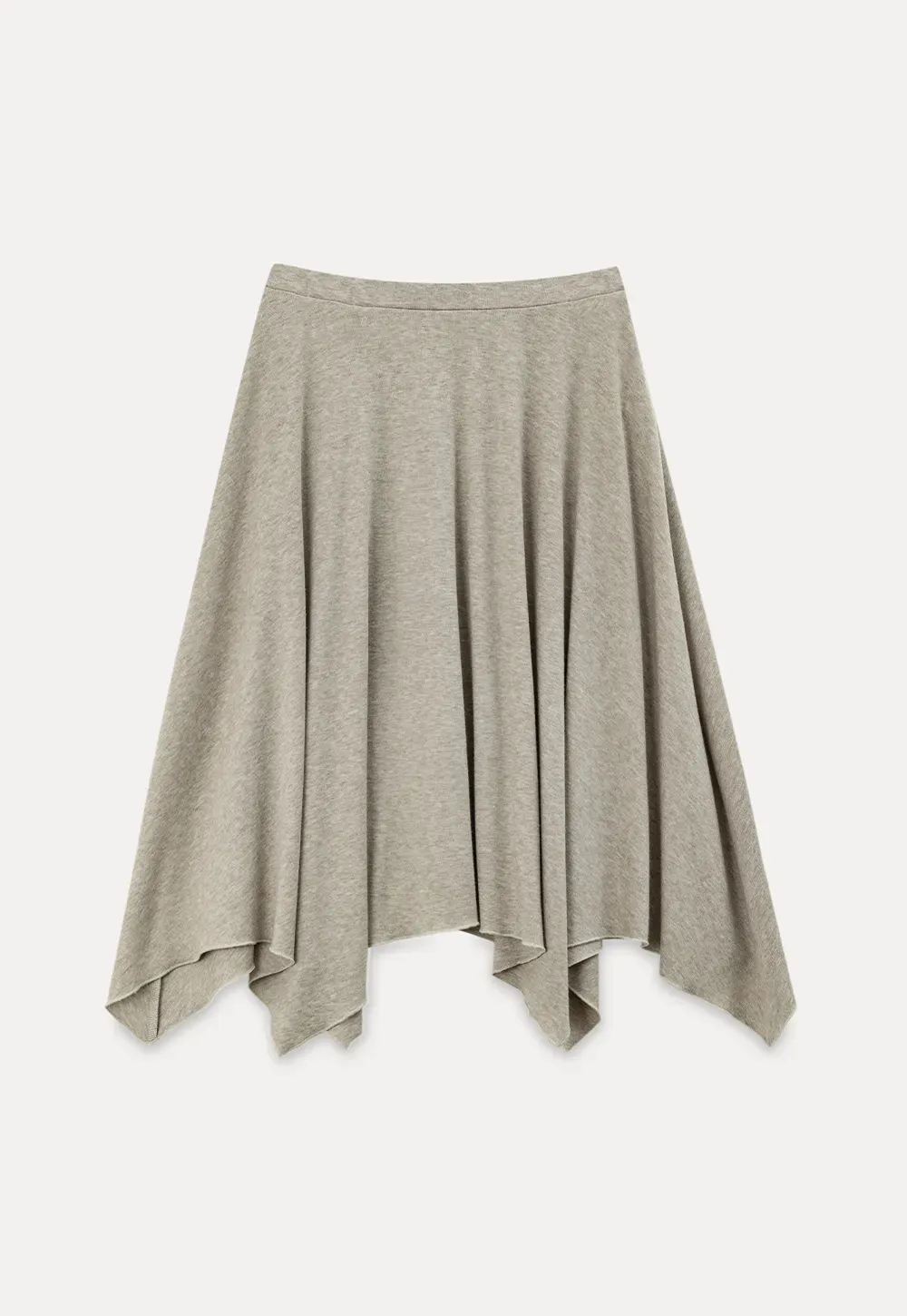 Ruffled Wrap Front Long Sleeve Top and Asymmetrical Skirt
