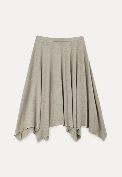 Ruffled Wrap Front Long Sleeve Top and Asymmetrical Skirt