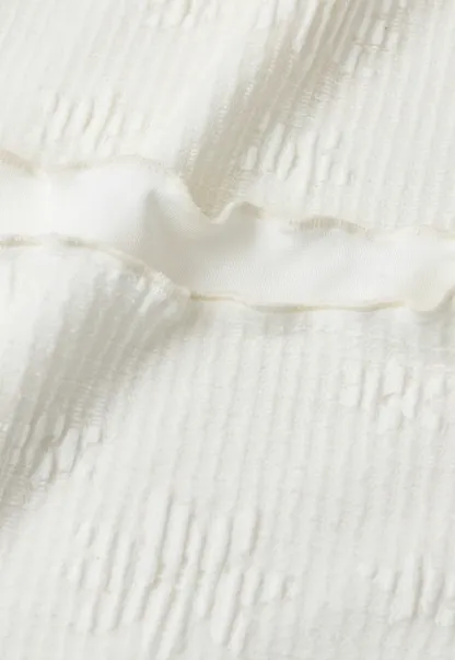 Ribbed Knit Mock Neck Long Sleeve Lace Panel Top