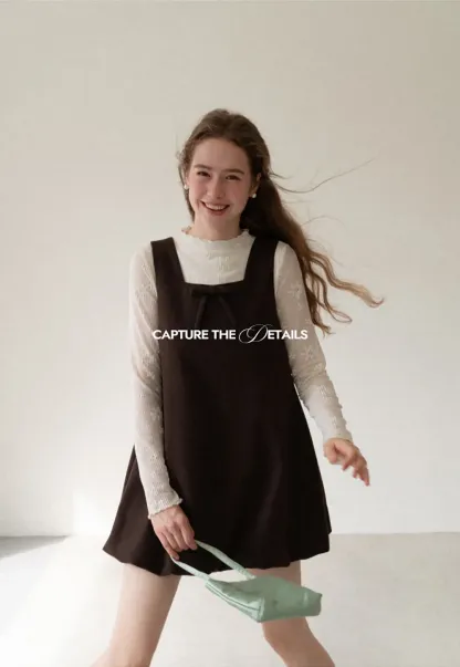 Ribbed Knit Mock Neck Long Sleeve Lace Panel Top