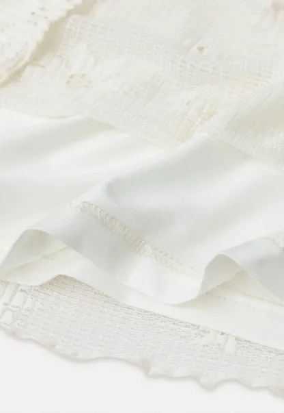 Ribbed Knit Mock Neck Long Sleeve Lace Panel Top