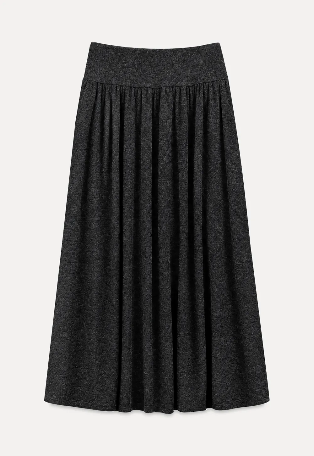 Lace Trim V Neck Long Sleeve Top and Flowing Maxi Skirt