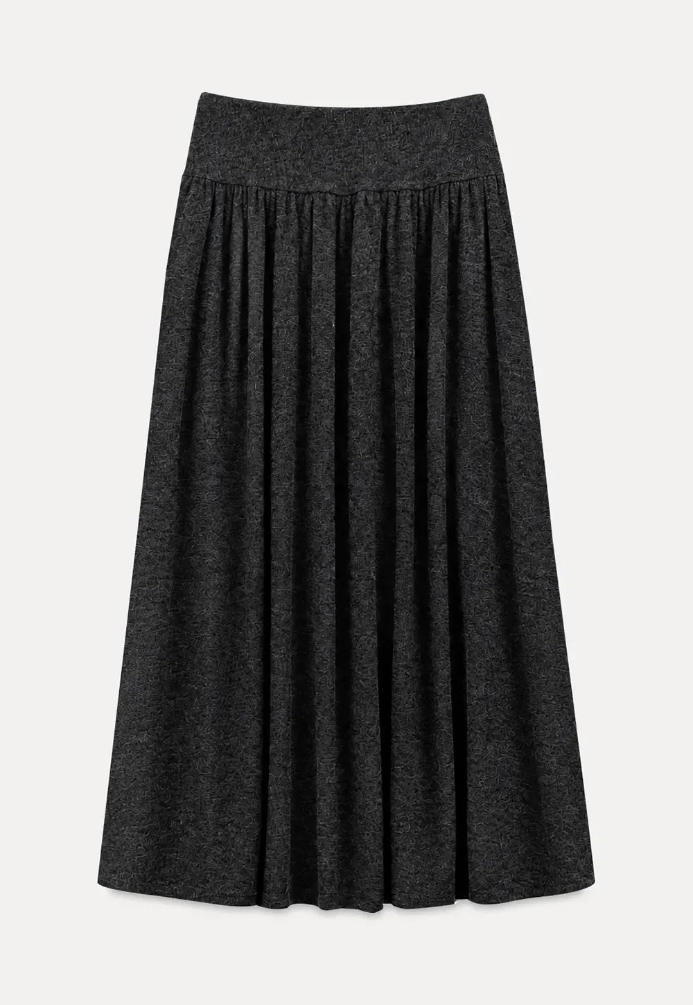 Lace Trim V Neck Long Sleeve Top and Flowing Maxi Skirt