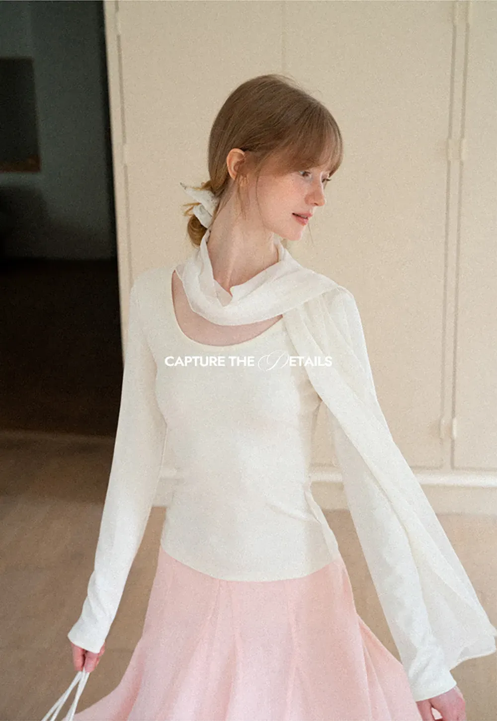 Asymmetrical Draped Cowl Neck Long Sleeve Top