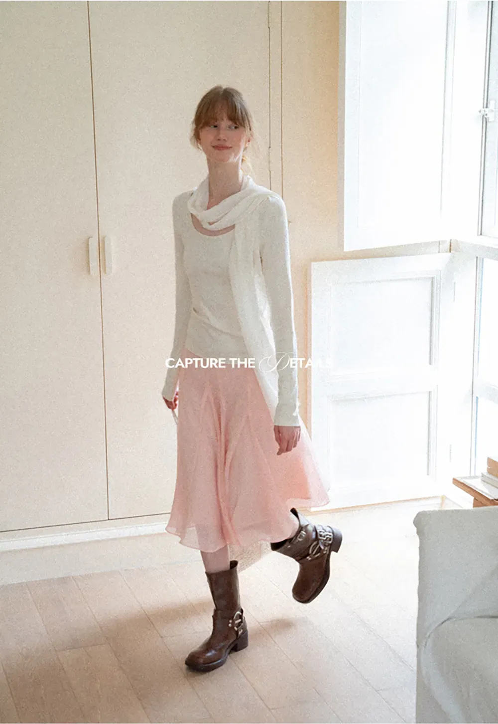 Asymmetrical Draped Cowl Neck Long Sleeve Top
