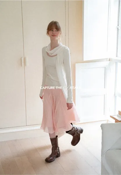 Asymmetrical Draped Cowl Neck Long Sleeve Top