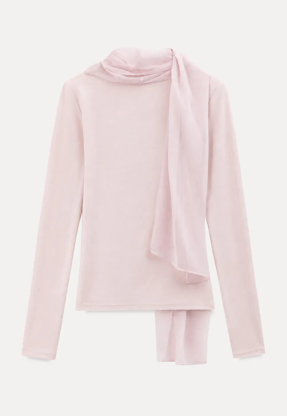 Asymmetrical Draped Cowl Neck Long Sleeve Top