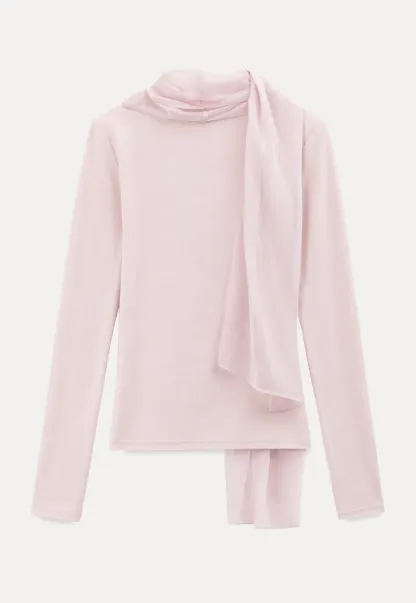 Asymmetrical Draped Cowl Neck Long Sleeve Top