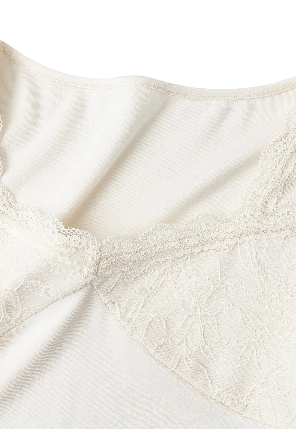Lace Trim Square Neck Long Sleeve Top