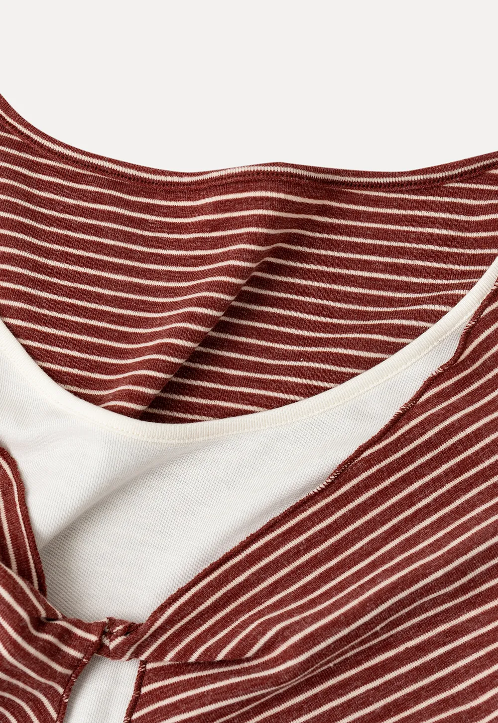 Scalloped Hem Layered Knit Top with Cutout Detail