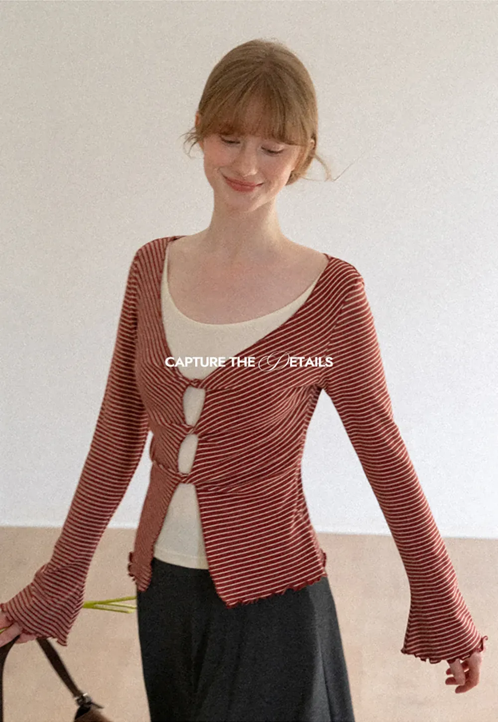 Scalloped Hem Layered Knit Top with Cutout Detail