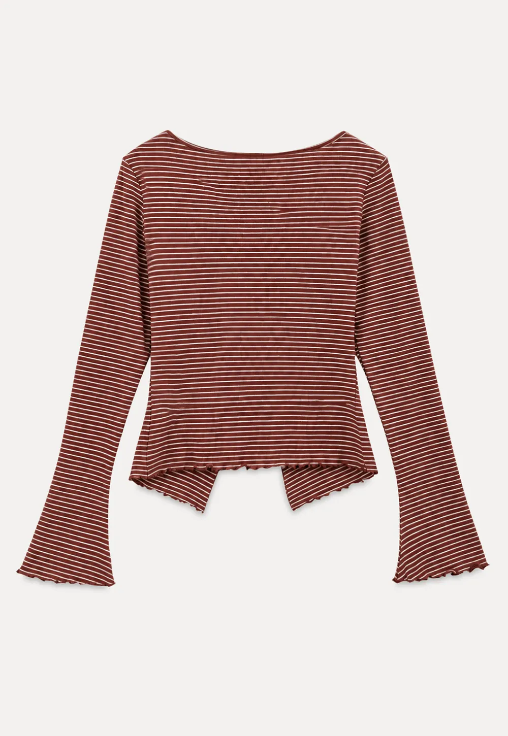 Scalloped Hem Layered Knit Top with Cutout Detail