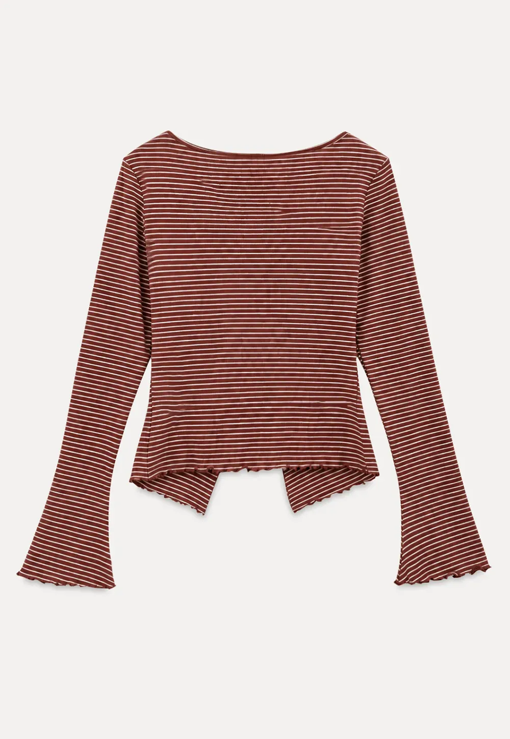 Scalloped Hem Layered Knit Top with Cutout Detail