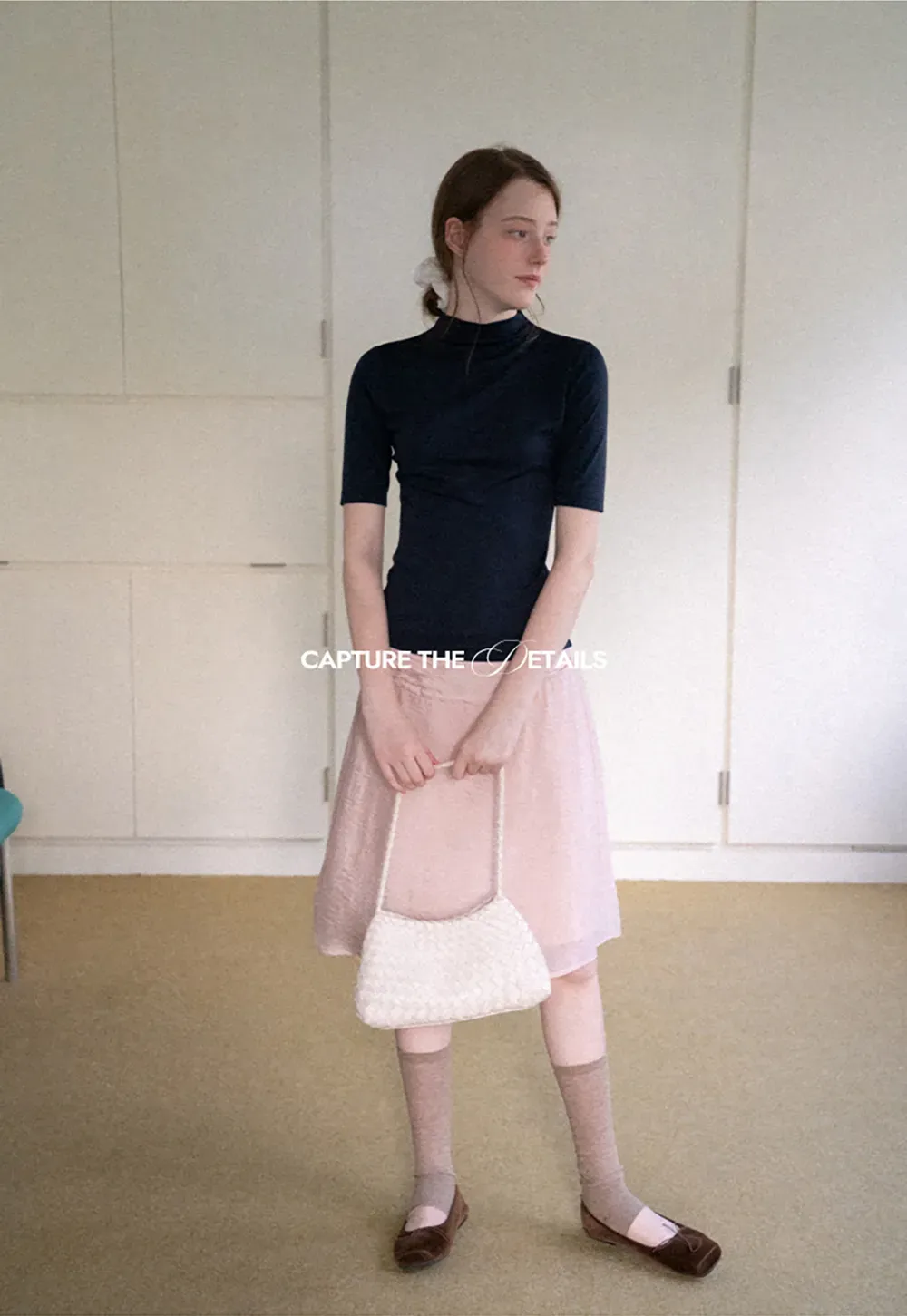 High Neck Short Sleeve Knit Top