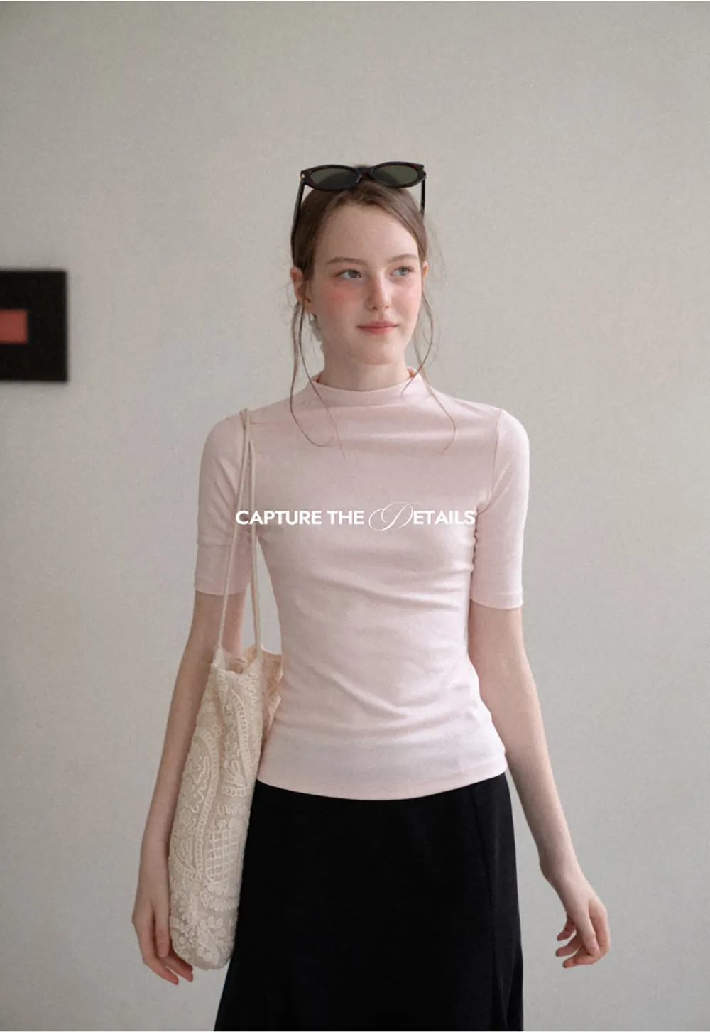 High Neck Short Sleeve Knit Top