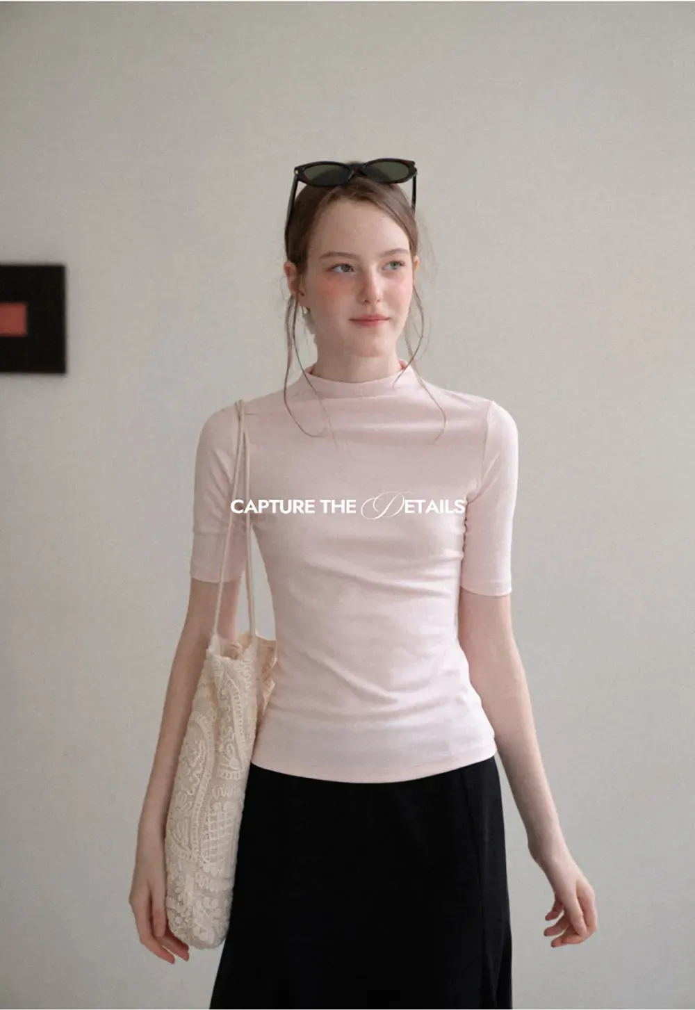 High Neck Short Sleeve Knit Top