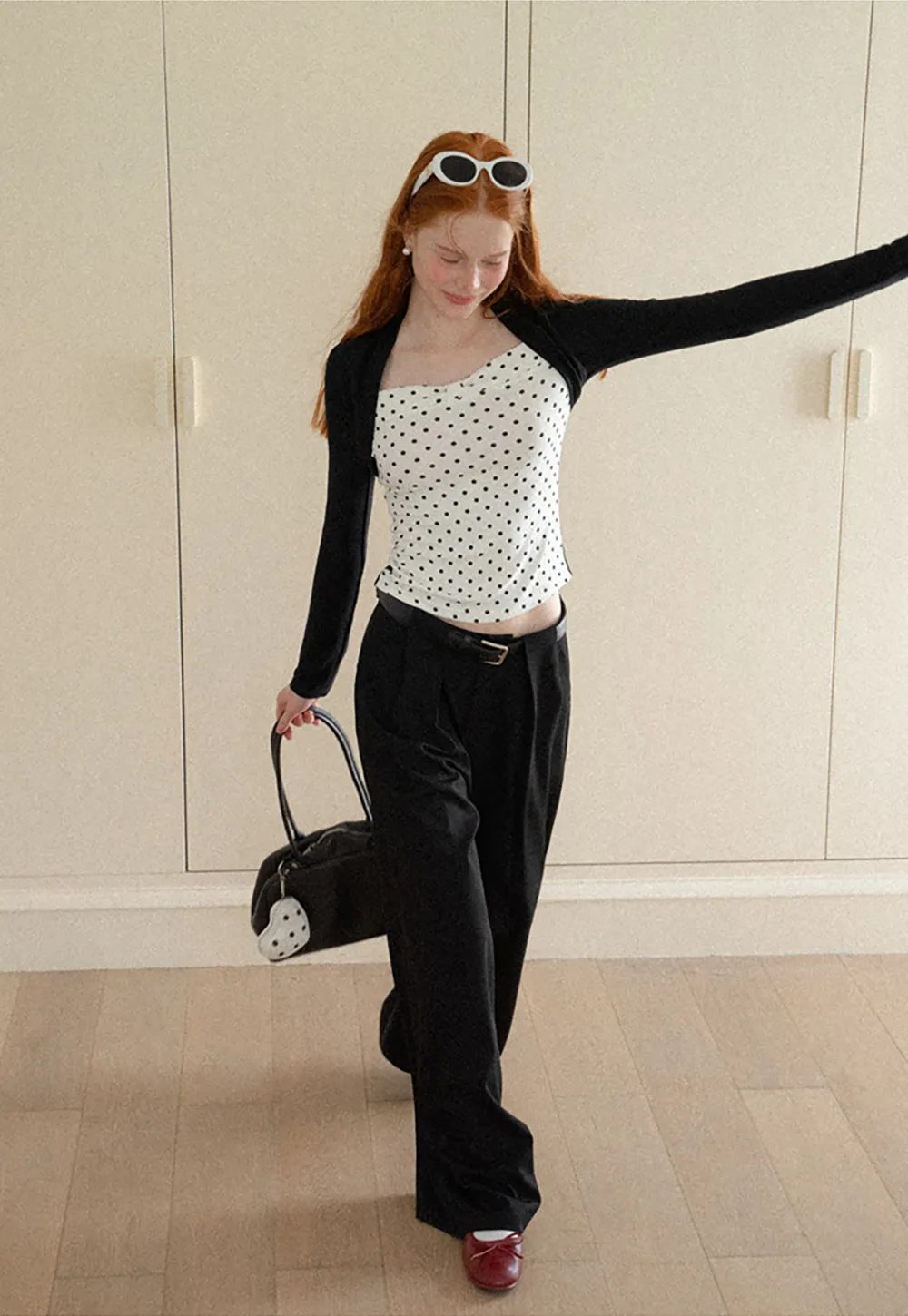 Cropped Long Sleeve Turtleneck Top