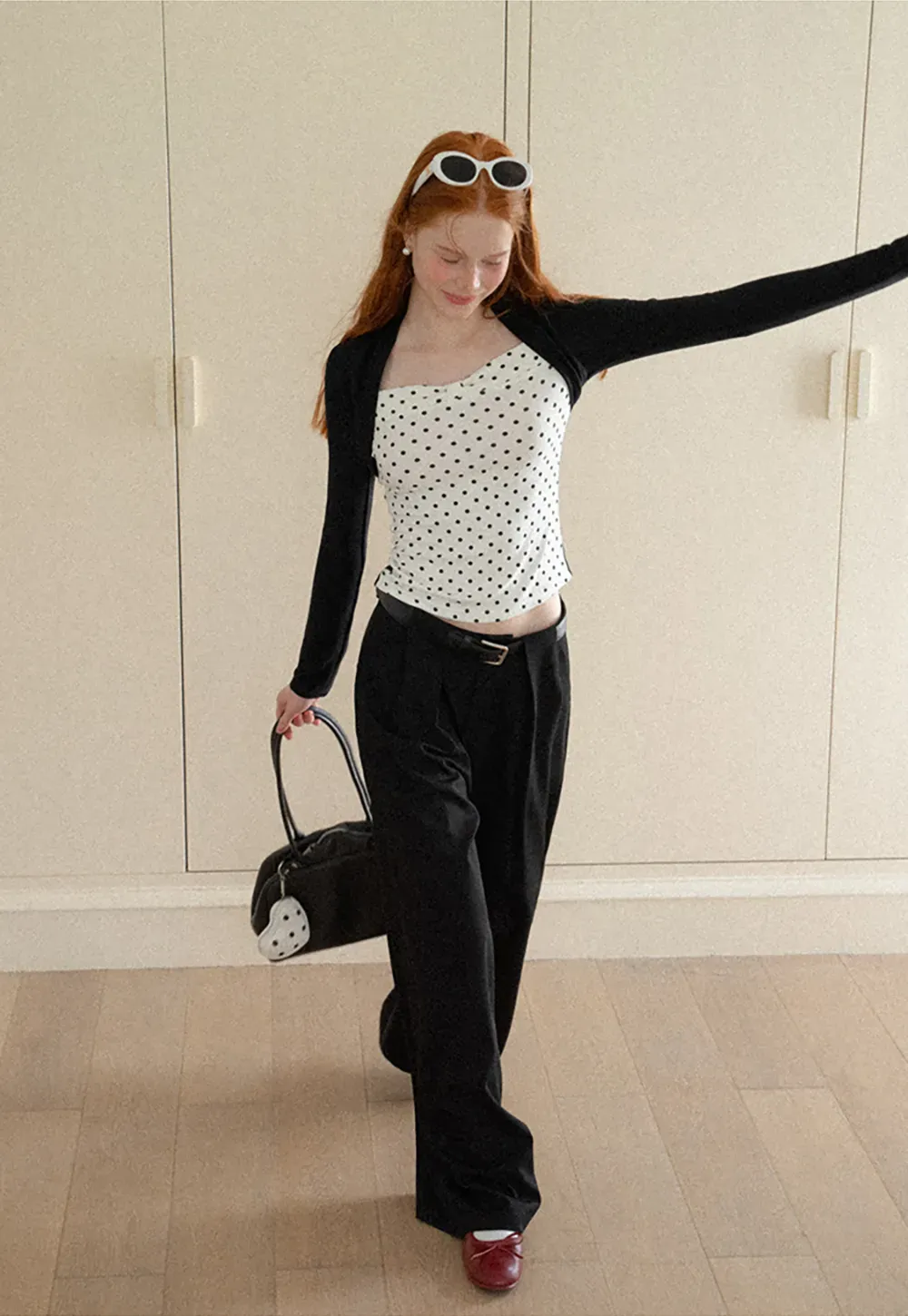 Cropped Long Sleeve Turtleneck Top