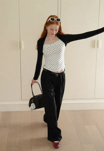 Cropped Long Sleeve Turtleneck Top